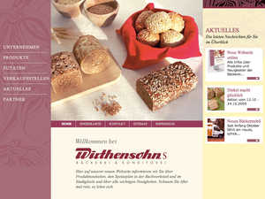 Wirthensohns Bäckerei und Konditorei Website